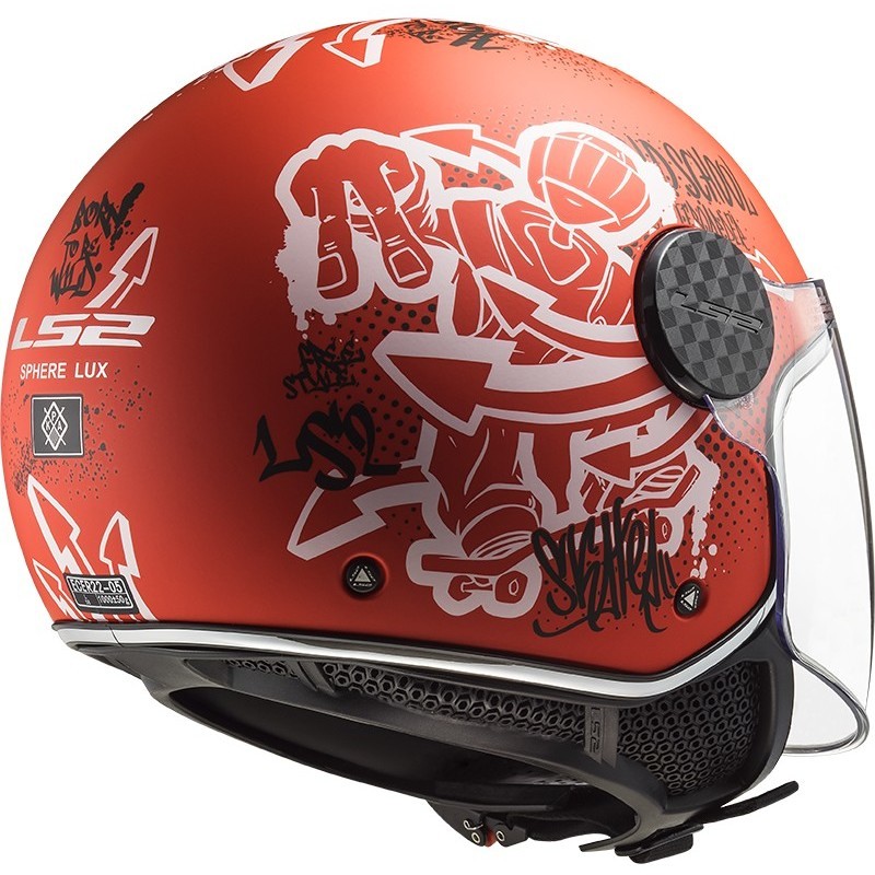 LS2 Open Face Helmet - OF-558 SPHERE LUX SKATER (Matt Red)