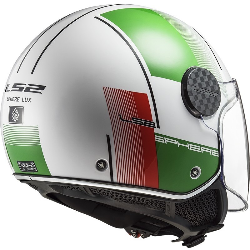 LS2 Open Face Helmet - OF-558 SPHERE LUX FIRM (White - Green - Red)