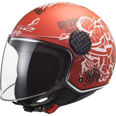 LS2 Open Face Helmet - OF-558 SPHERE LUX SKATER (Matt Red)