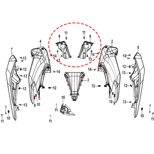 حليه جانبيه تانك NH-T SYM اصلي (طقم)